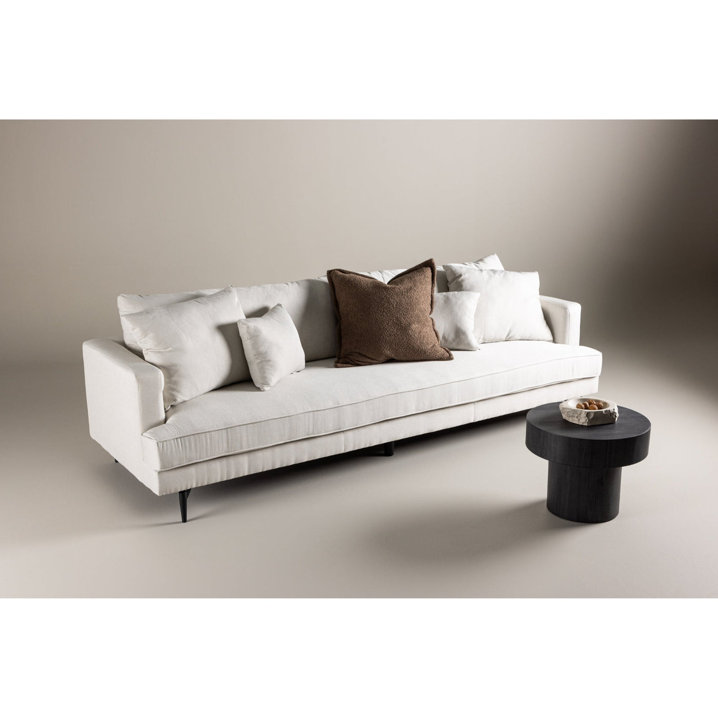 Sofia Sofa - Schwarzbeige Stoffleinen