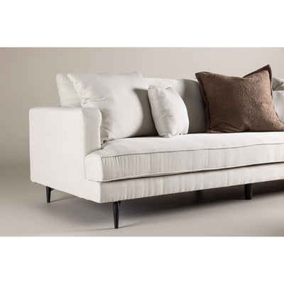 Sofia Sofa - Schwarzbeige Stoffleinen