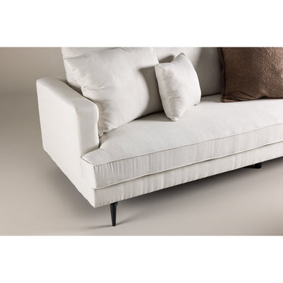 Sofia Sofa - Schwarzbeige Stoffleinen