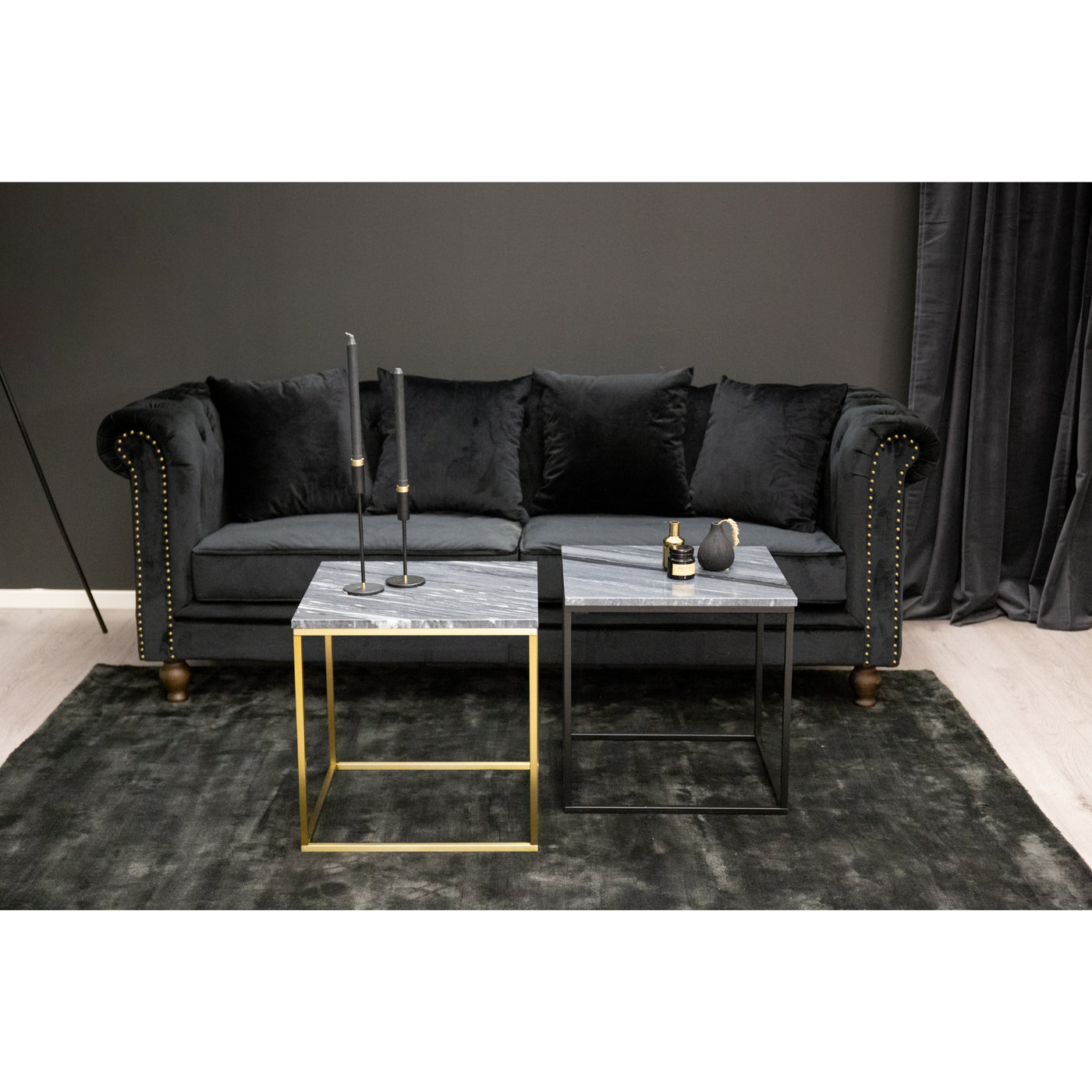 Vəndam 2-Sitzer Sofa Designer Couch Schwarz