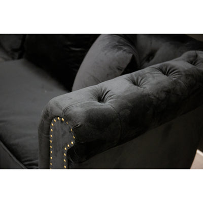 Vəndam 2-Sitzer Sofa Designer Couch Schwarz