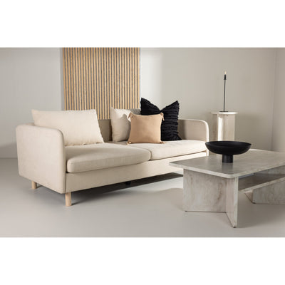 Zero 2-Sitzer-Sofa – Stoff in Holzoptik in Beige