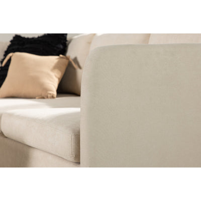 Ecksofa Zero – Stoff in Holzoptik in Beige