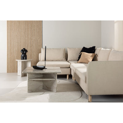 Ecksofa Zero – Stoff in Holzoptik in Beige