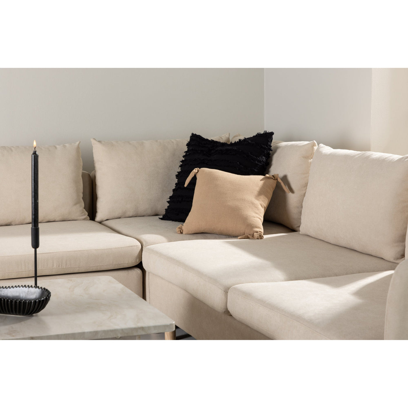 Ecksofa Zero – Stoff in Holzoptik in Beige