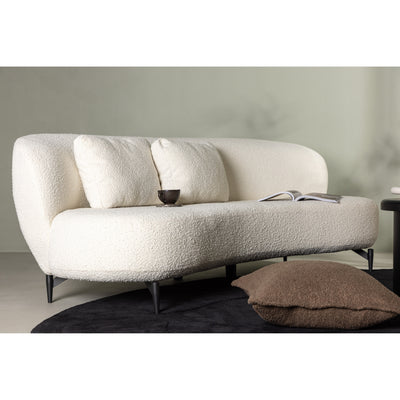 Luna Sofa - Schwarz / Weißer Bouclé