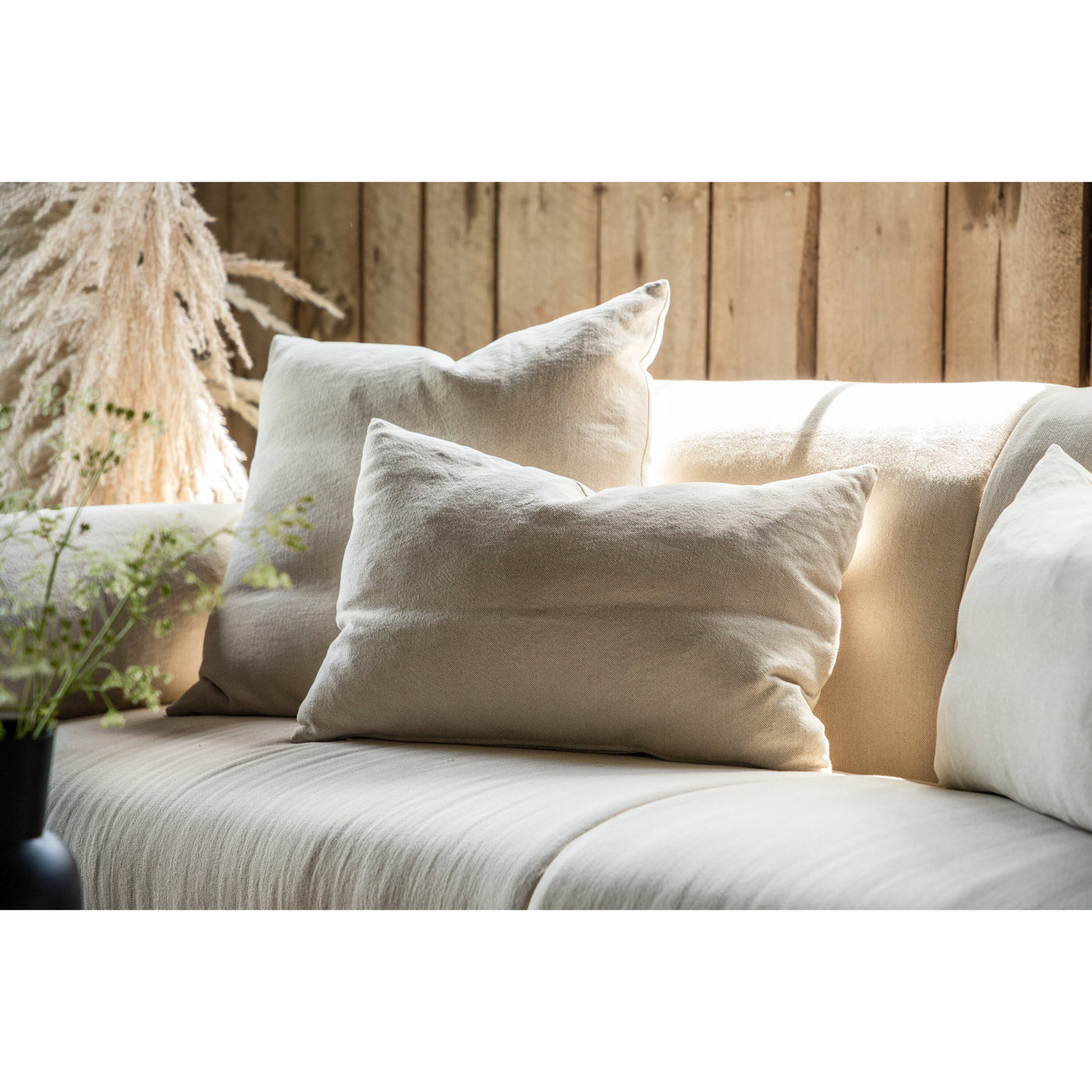 Öckerö Sofa - Weiß / Beige Leinen