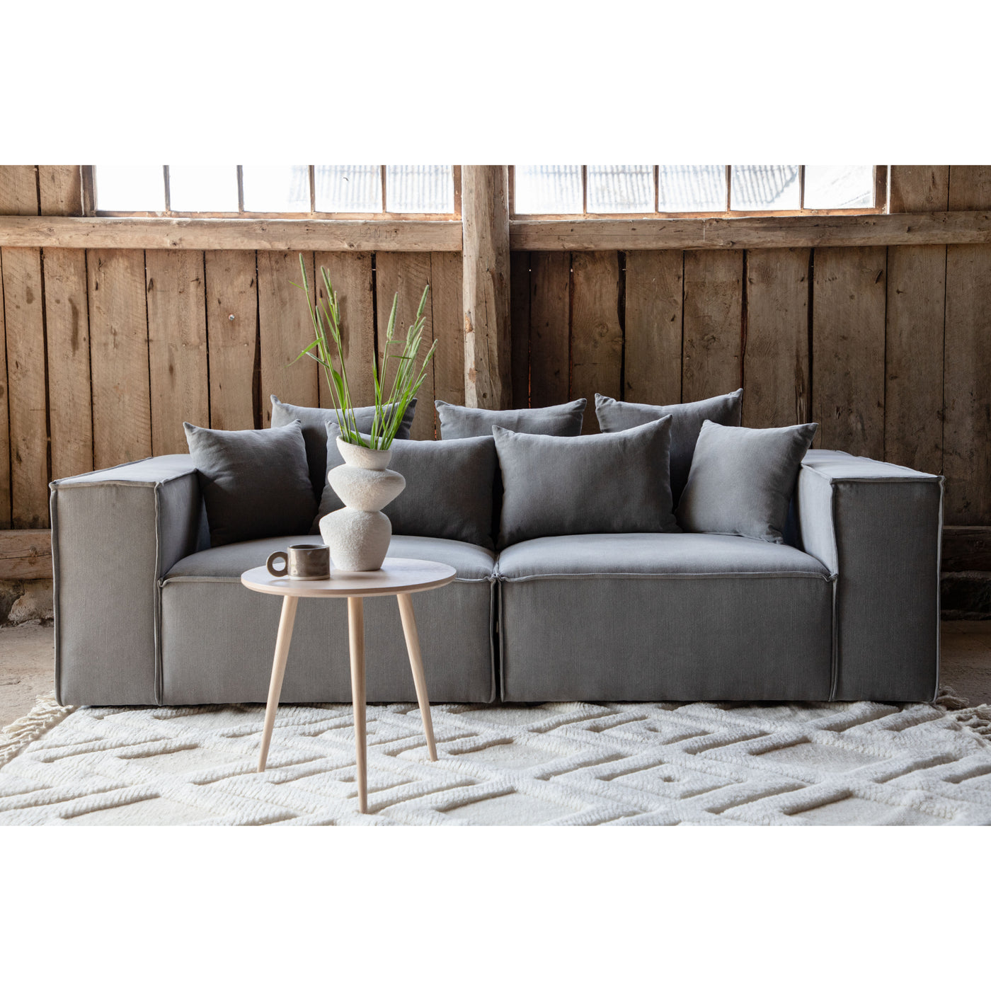 Henrikje 2-Sitzer Sofa Designer Couch Grau