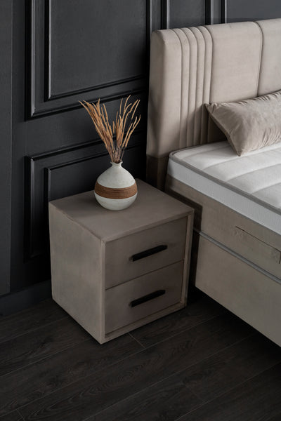 Belicia Boxspringbett Stauraum Bettkasten Samt Beige Boxbett von ABC Bedding