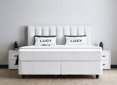 Lucy Boxspringbett Stauraum Bettkasten Boucle Creme Boxbett von ABC Bedding
