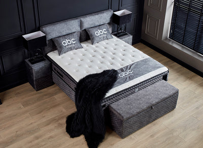 BABYLON BOXSPRINGBETT STAURAUM BETTKASTEN SAMT STOFF GRAU BOXBETT von ABC Bedding | babylon-stauraum-boxbett-boxspringbett-mit-bettkasten-samt-grau-anthrazit | Mit Bettkasten