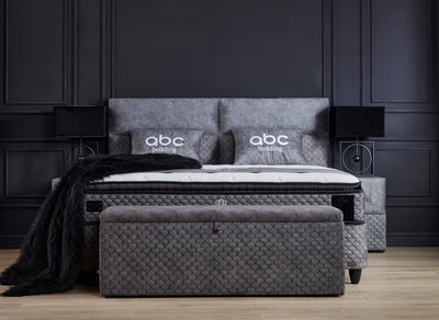 BABYLON BOXSPRINGBETT STAURAUM BETTKASTEN SAMT STOFF GRAU BOXBETT von ABC Bedding | babylon-stauraum-boxbett-boxspringbett-mit-bettkasten-samt-grau-anthrazit | Mit Bettkasten