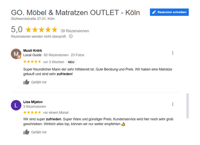 OUTLET 7 Zonen Marken MATRATZEN MADE IN GERMANY Kaltschaum Taschenfederkern